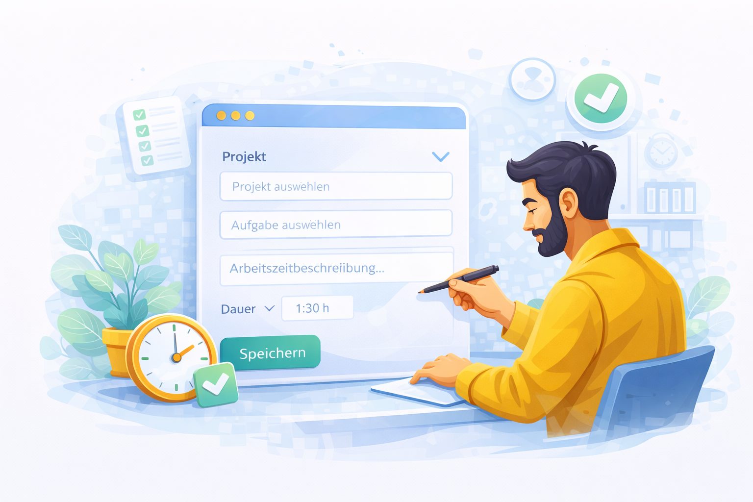 Ausfüllen eines Arbeitszeitformular