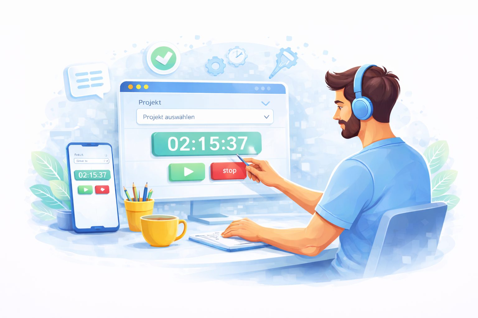 Zeiterfassung über eine Stoppuhr